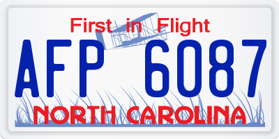 NC license plate AFP6087