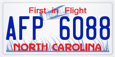 NC license plate AFP6088