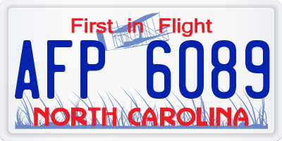 NC license plate AFP6089