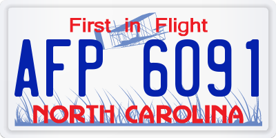 NC license plate AFP6091