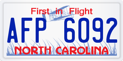 NC license plate AFP6092