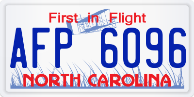 NC license plate AFP6096