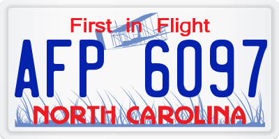 NC license plate AFP6097