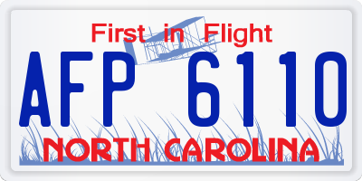 NC license plate AFP6110