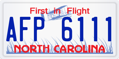 NC license plate AFP6111