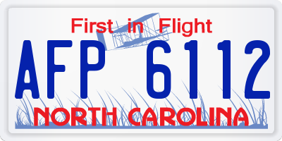 NC license plate AFP6112