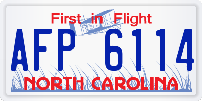 NC license plate AFP6114