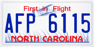 NC license plate AFP6115