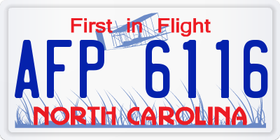 NC license plate AFP6116
