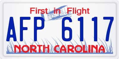 NC license plate AFP6117
