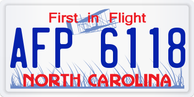 NC license plate AFP6118