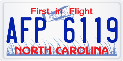 NC license plate AFP6119