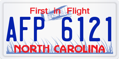 NC license plate AFP6121