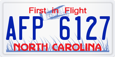 NC license plate AFP6127