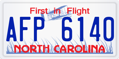 NC license plate AFP6140