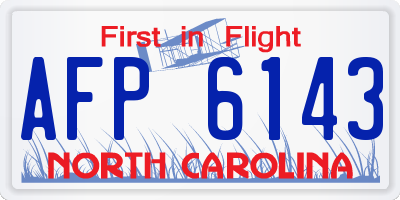 NC license plate AFP6143