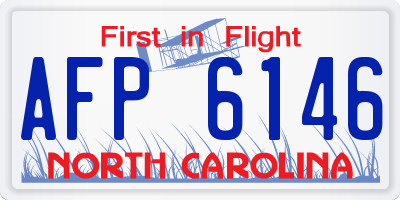 NC license plate AFP6146