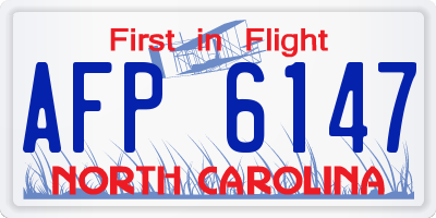 NC license plate AFP6147