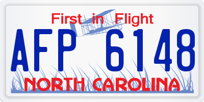 NC license plate AFP6148