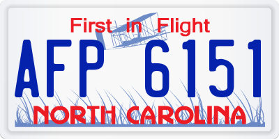 NC license plate AFP6151