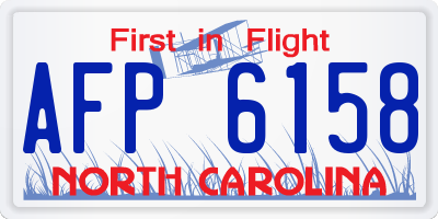 NC license plate AFP6158