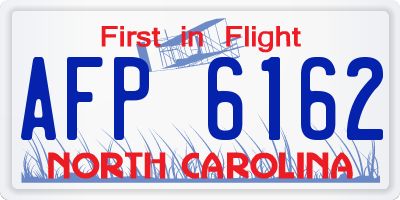 NC license plate AFP6162
