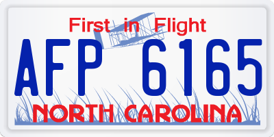 NC license plate AFP6165