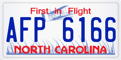 NC license plate AFP6166