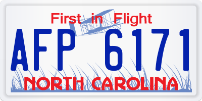 NC license plate AFP6171