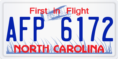 NC license plate AFP6172