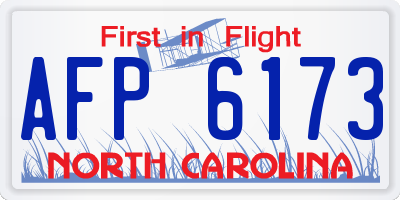 NC license plate AFP6173