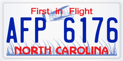 NC license plate AFP6176