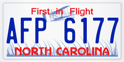 NC license plate AFP6177
