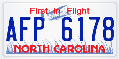 NC license plate AFP6178