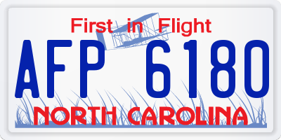 NC license plate AFP6180