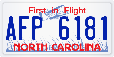 NC license plate AFP6181