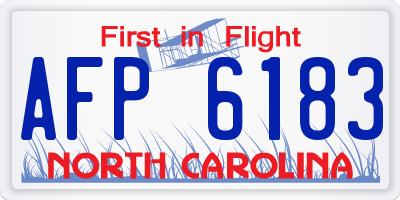 NC license plate AFP6183