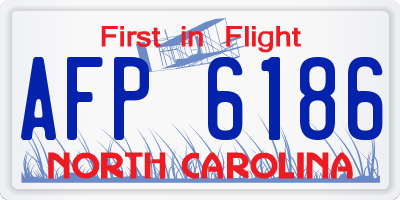 NC license plate AFP6186