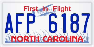 NC license plate AFP6187