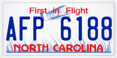 NC license plate AFP6188