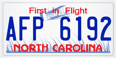 NC license plate AFP6192