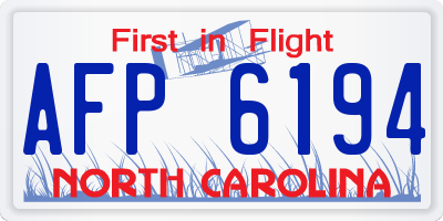 NC license plate AFP6194
