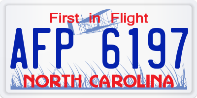 NC license plate AFP6197