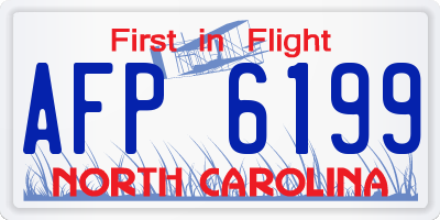 NC license plate AFP6199