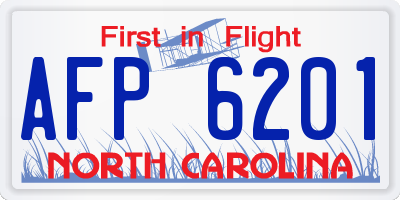 NC license plate AFP6201