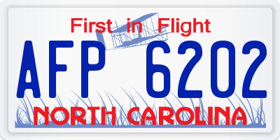 NC license plate AFP6202