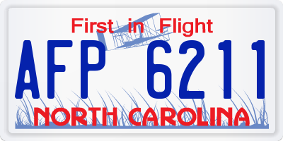 NC license plate AFP6211