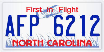 NC license plate AFP6212
