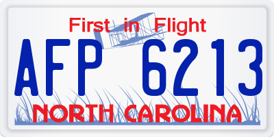 NC license plate AFP6213