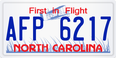 NC license plate AFP6217